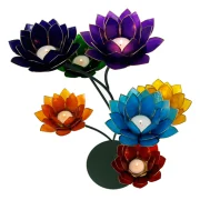 Teelichthalter - Chakra Baum /Teelicht Ständer - Grün - mit 7 Armen ca. 57x35cm