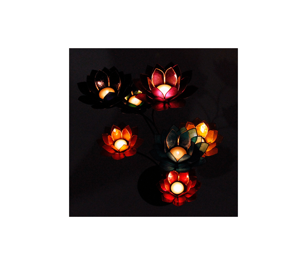 Teelichthalter - Chakra Baum /Teelicht Ständer - Grün - mit 7 Armen ca.  57x35cm