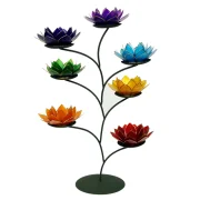 Teelichthalter - Chakra Baum /Teelicht Ständer - Grün - mit 7 Armen ca. 57x35cm