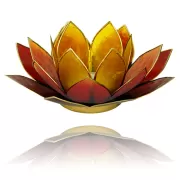 Teelichthalter - Capiz Muschel - Lotus Licht - Sunshine mit gold - ca. 13,5x5,5 cm