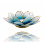 Lotus Licht mit Goldrand - blau & weiß