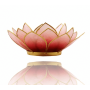 Teelichthalter - Capiz Muschel - Lotus Licht - Rot/Rosa/Weiß mit Gold - ca. 13,5x5,5 cm