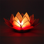 Teelichthalter - Capiz Muschel - Lotus Licht - Rot/Rosa/Weiß mit Gold - ca. 13,5x5,5 cm