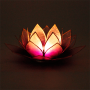 Teelichthalter - Capiz Muschel - Lotus Licht - Violett & hell Violett mit Gold - ca. 13,5x5,5 cm