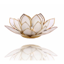 Teelichthalter - Capiz Muschel - Lotus Licht - Natur mit Gold - ca. 13,5x5,5 cm
