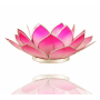 Teelichthalter - Capiz Muschel - Lotus Licht - Pink/Rosa mit silber - ca. 13,5x5,5 cm