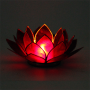Teelichthalter - Capiz Muschel - Lotus Licht - Chakra - 1stes - Rot mit Gold - ca. 13,5x5,5 cm