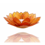 Teelichthalter - Capiz Muschel - Lotus Licht - Chakra - 2stes - Orange mit Gold - ca. 13,5x5,5 cm