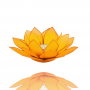 Teelichthalter - Capiz Muschel - Lotus Licht - Chakra - 3stes - Gelb mit Gold - ca. 13,5x5,5 cm