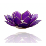 Teelichthalter - Capiz Muschel - Lotus Licht - Chakra - 7stes - Violett mit Gold - ca. 13,5x5,5 cm