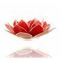 Teelichthalter - Capiz Muschel - Lotus Licht - Chakra - 1stes - Rot mit Silber - ca. 13,5x5,5 cm
