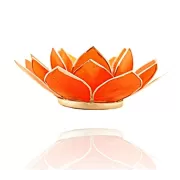 Teelichthalter - Capiz Muschel - Lotus Licht - Chakra - 2stes - Orange mit Silber - ca. 13,5x5,5 cm