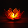 Teelichthalter - Capiz Muschel - Lotus Licht - Chakra - 2stes - Orange mit Silber - ca. 13,5x5,5 cm
