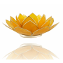 Teelichthalter - Capiz Muschel - Lotus Licht - Chakra - 3stes - Gelb mit Silber - ca. 13,5x5,5 cm