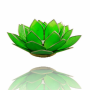 Teelichthalter - Capiz Muschel - Lotus Licht - Chakra - 4stes - Grün mit Silber - ca. 13,5x5,5 cm