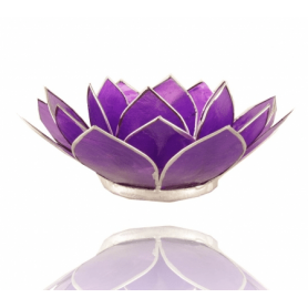 Lotus Capiz Licht - violett (Chakra 7) - mit Silberrand