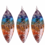 Anhänger - Orgonit - Oval - mit Kupferspirale - Bunte Edelsteine - ca. 5 cm