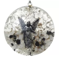 Anhänger - Orgonit - Erzengel Gabriel - Rund - Mondstein und Bergkristall - ca. 4 cm