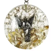 Anhänger - Orgonit - Erzengel Uriel - Rund - Citrin und Bergkristall - ca. 4 cm