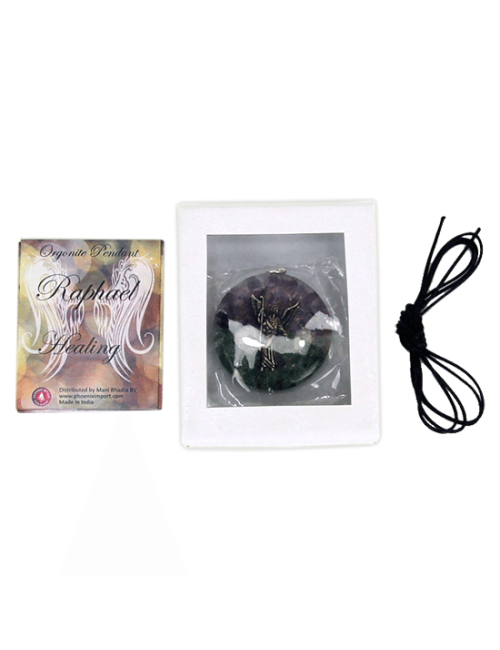 Anhänger - Orgonit - Erzengel Michael - Rund - Lapis Lazuli und Blauer Topas - ca. 4 cm