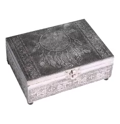 Schmuckkästchen - Aufbewahrungskästchen - Traumfänger - Rechteckig - schwarz/silber - ca. 18x13x6 cm