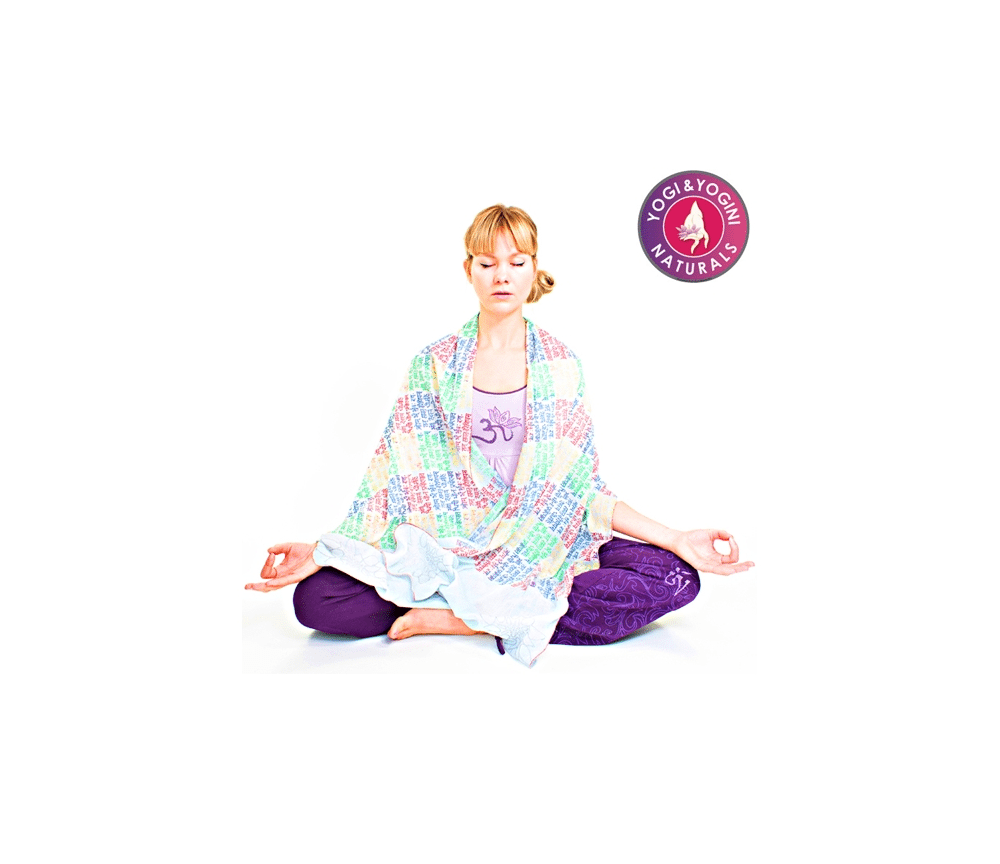 Decke - Tuch - Meditation & Yoga -  Gayatri Mantra - Baumwolle - ca. 210x65cm
