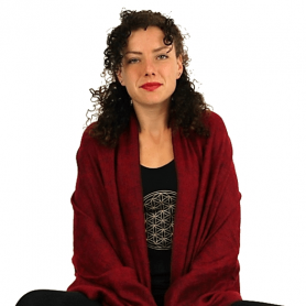 Schal - Umschlagstuch - Meditation & Yoga - Buddhistisch Rot/Dunkelrot - ca. 200x80cm