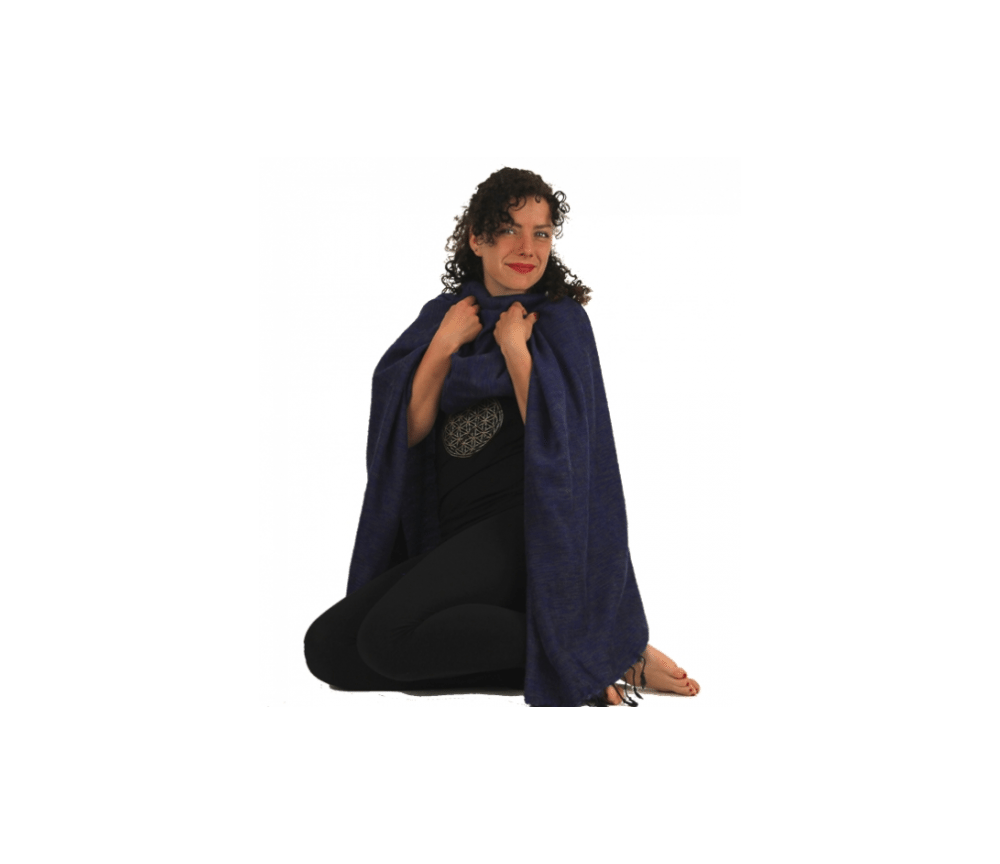 Schal - Umschlagstuch - Meditation & Yoga - Dunkelblau - ca. 200x80cm