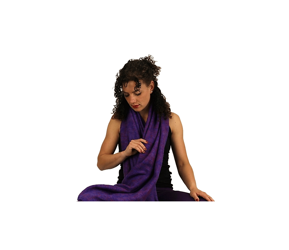 Schal - Umschlagstuch - Meditation & Yoga - Violett - ca. 200x80cm