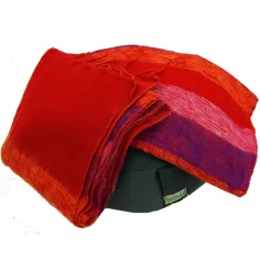 Schal - Umschlagstuch - Meditation & Yoga - Rot mit Streifen in Rosa, Orange & Violett - ca. 200x80cm