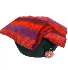 Schal - Umschlagstuch - Meditation & Yoga - Violett mit Streifen in Rosa & Rot - ca. 200x80cm