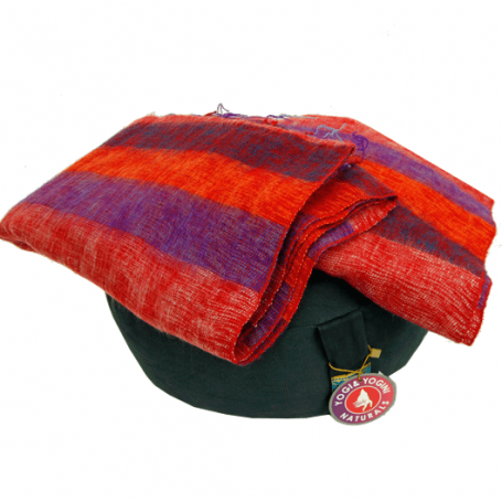 Schal - Umschlagstuch - Meditation & Yoga - Violett mit Streifen in Rosa & Rot - ca. 200x80cm