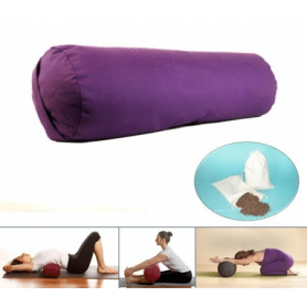 Yogi & Yogini - Kissen - Bolster / Rolle - Baumwollbezug - violett - ca. 60x16 cm