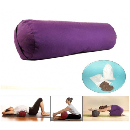 Yogi & Yogini - Kissen - Bolster / Rolle - Baumwollbezug - violett - ca. 60x16 cm