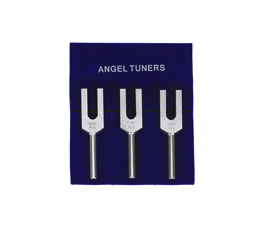 Stimmgabel - Engel Tuner- 3 Crystal Tuner - aus Aluminium - 3 er Set - ca. 15x13 cm