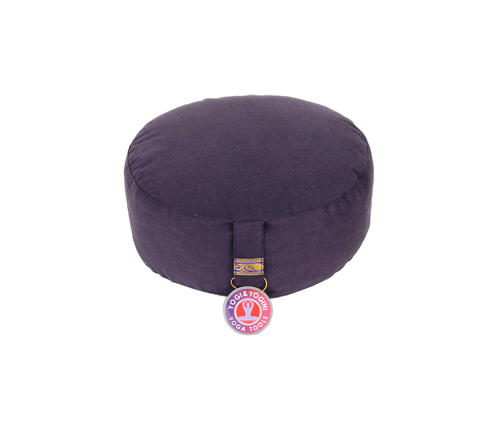 Yogi & Yogini - Kissen - Meditationskissen - Rund - Bio-Baumwolle - Indigo  - ca. 33x17 cm