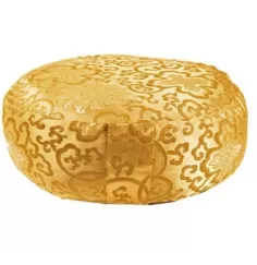Yogi & Yogini - Kissen - Meditationskissen - Rund - Lotus - Gelb/Gold - ca. 33x13 cm