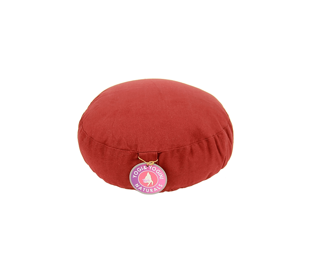 Yogi & Yogini - Kissen - Meditationskissen - Rund - Flach - Baumwolle - Rot - ca. 33x12 cm