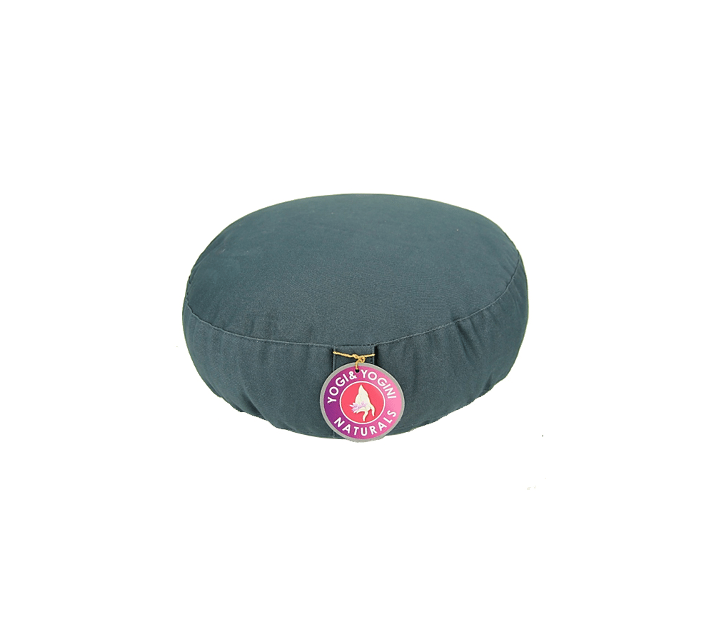 Yogi & Yogini - Kissen - Meditationskissen - Rund - Flach - Baumwolle - Anthrazit - ca. 33x12 cm