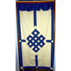 Hängedekoration - Türvorhang - Tibetisch - Blau/ Creme - Baumwolle - ca. 178x85 cm