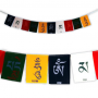 Hängedekoration - Tibetische Gebetsfahnen - Om mani padme hum - ca. 10x13cm