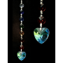 Feng-Shui - Regenbogen - Kristallkette - Aurora - Chakra - mit Kristall Herz - Gesamtlänge ca. 20 cm