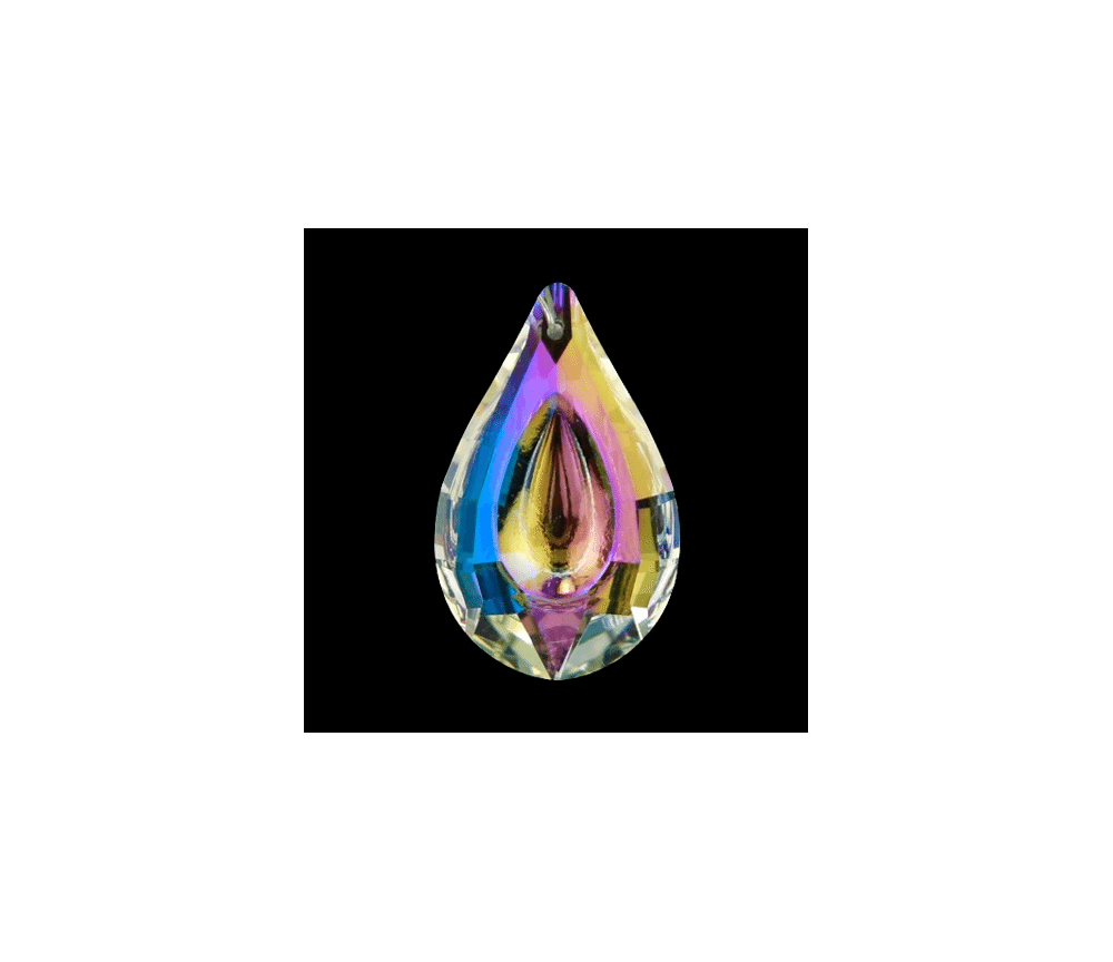 Feng-Shui - Regenbogen - Kristall - Tropfen/Bindi - Perlmutt - AAA Qualität - ca. 3,2x5 cm