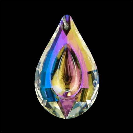 Feng-Shui - Regenbogen - Kristall - Tropfen/Bindi - Perlmutt - AAA Qualität - ca. 3,2x5 cm