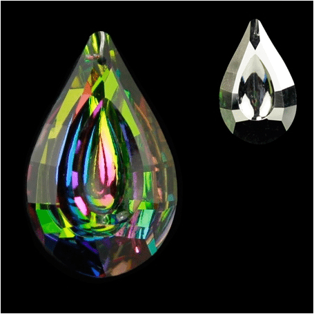 Feng-Shui - Regenbogen - Kristall - Tropfen/Bindi - Multicolor - AAA Qualität - ca. 3,2x5 cm