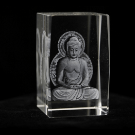 Dekoration - Kristall - Buddha auf dem Lotus - rechteckig - ca. 8x5x5cm