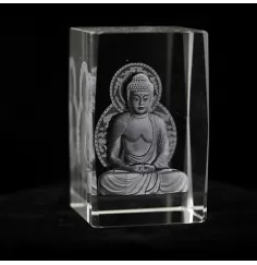 Dekoration - Kristall - Buddha auf dem Lotus - rechteckig - ca. 8x5x5cm