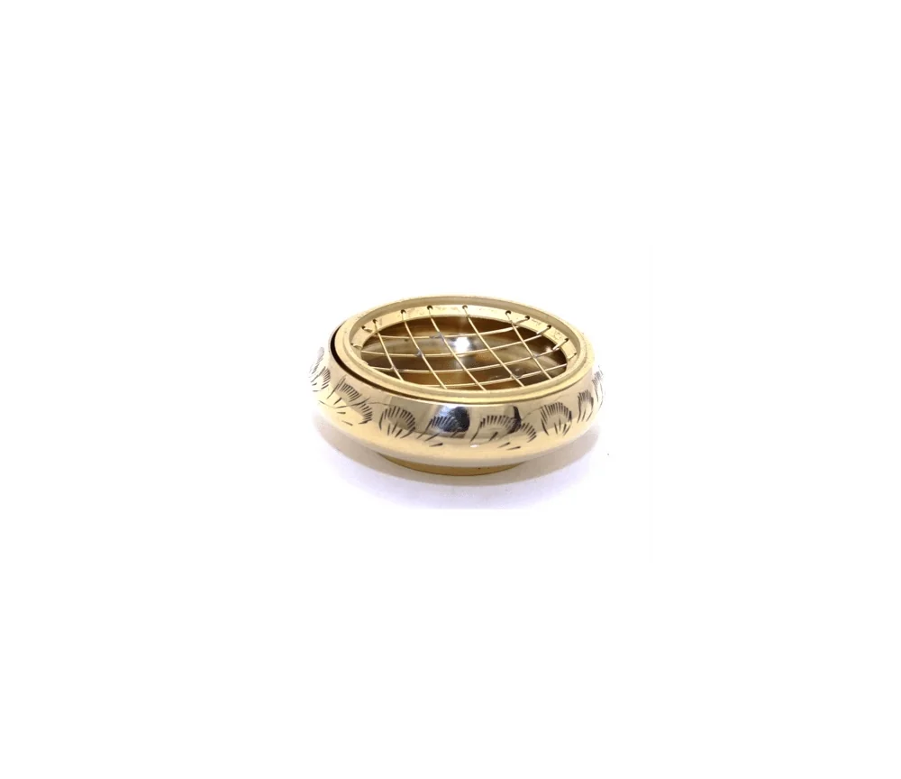 Räuchergefäß - für Kohle - Messing - Gold/Messing - ca. 7,5x3cm