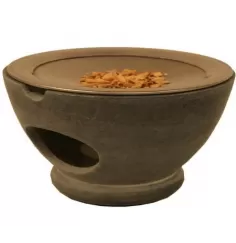 Räuchergefäß - Maroque - mit Sieb für Teelicht - Speckstein - grau - ca. 7x13cm