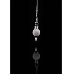 Pendel - Edelstein - Weißer Achat - Silber - ca. 3,5x1,7cm